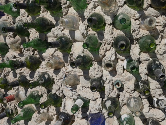 The bottle wall at East Jesus.