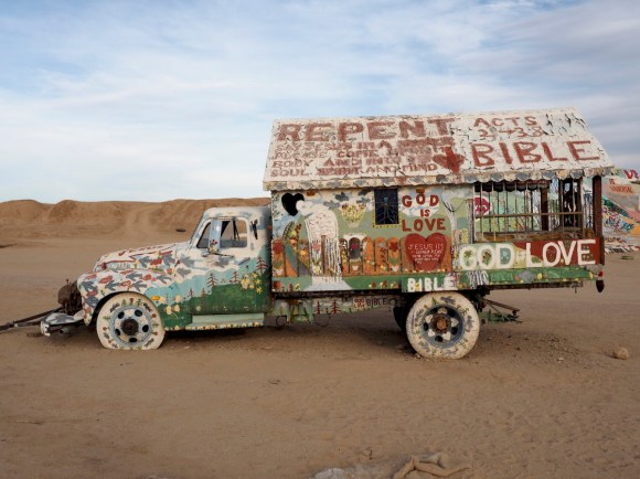 A truck at Salvation Mountain.