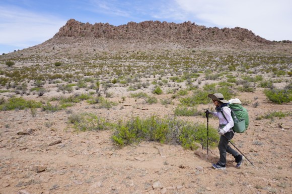 Deb hiking on the Continental Divide Trail.